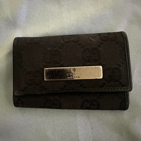 Black Gucci Canvas Key Case Holder - Picture 1 of 4